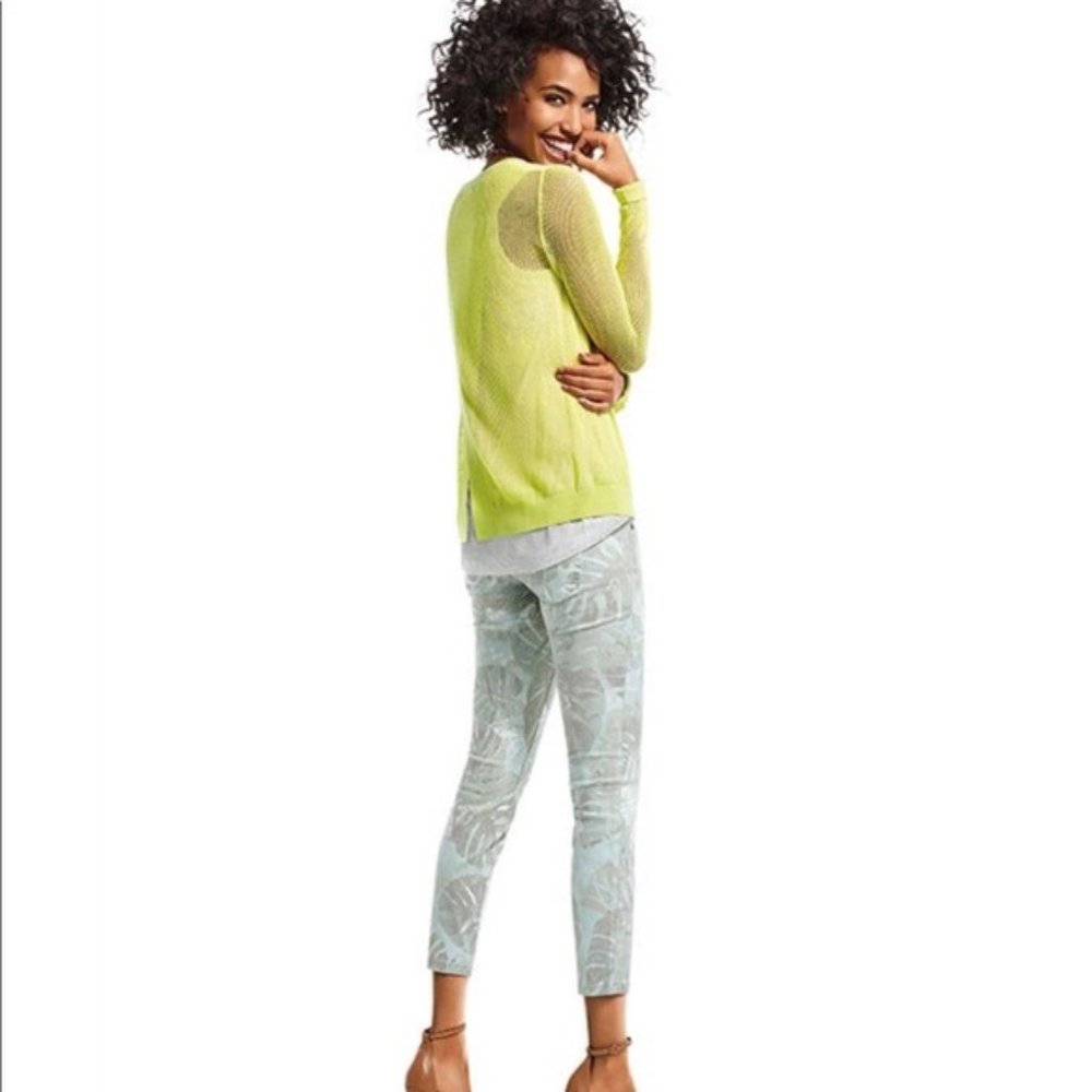 CABI OUTLET SPLIT BACK PULLOVER LEMON LIME TOP